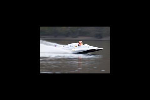 Helen Loney in her Formula 1 race boat Crescendo